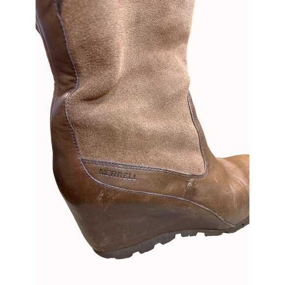 Merrell women’s brown mid calf boots shoes size 8 SKU 5422 - Picture 5 of 10